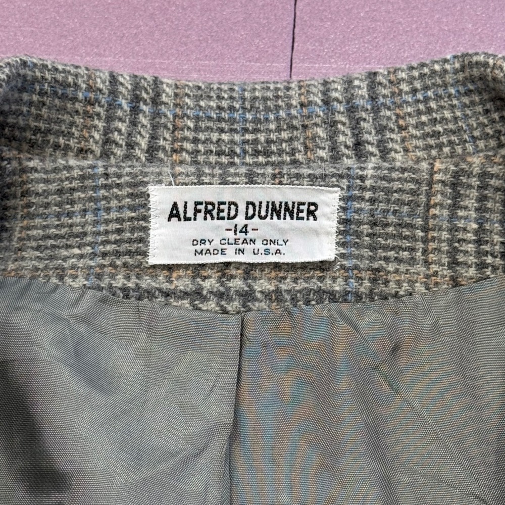 Alfred Dunner Women Plaid Blazer Size 14 Wool Blend Classic Professional Office - Picture 6 of 11